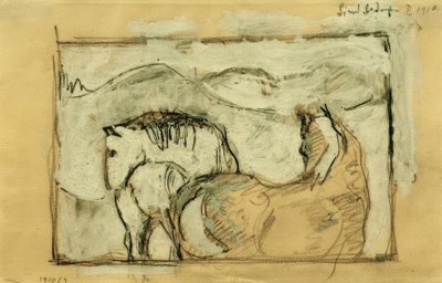 Two Horses by Franz Marc